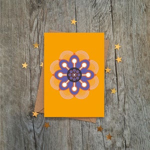 Biglietto di auguri geometrico con motivo arancione e viola africano / Stampa africana / Grafica africana / Audace / Tessuto africano / Biglietti vuoti / occasione