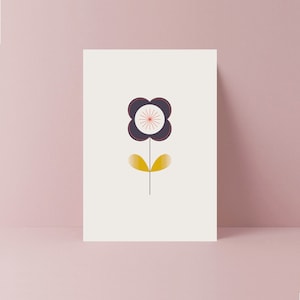 Karta z grafiką kwiatową Poppy | Karta z podziękowaniem | Karta przyjaciela | Karta dziewczyny | miłość | żona | karta urodzinowa dla niej | Dzieci | Dzień Matki