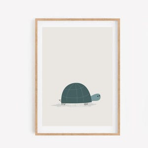Ilustración de tortugas A3 y A4 / Animales de safari / Selva / Niños / Decoración del hogar para guarderías / Regalos para baby shower / Arte / Diseño de pósteres