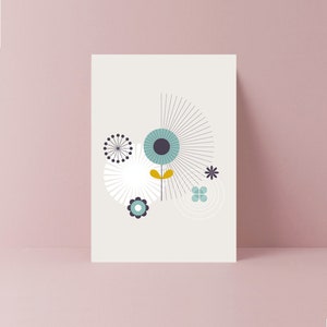 Karta Bluebird Flower | Karta z podziękowaniem | Karta przyjaciela | Karta dziewczyny | Miłość | Żona | Karta urodzinowa dla niej | Dzieci | Dzień Matki | Karta graficzna