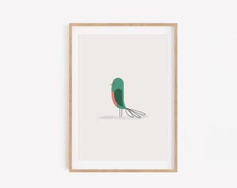 優雅なケツァール鳥、緑豊かな熱帯の生息地のアートプリント - Etsy 日本