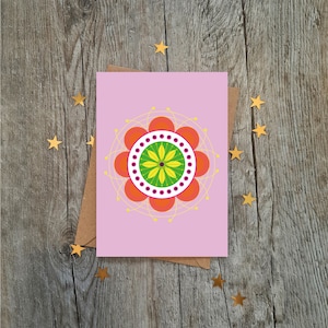 Biglietto di auguri geometrico con fiore della passione africano / Stampa africana / Grafica africana / Audace / Tessuto africano / Biglietti vuoti / Biglietto per qualsiasi occasione