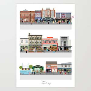 Póster de Tooting London tamaño A3 (sin marco)