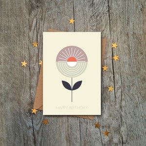 Süße Erbsenblumen-Geburtstagskarte | Luxus-Karte | Geometrischer Stil | Karte für Sie | Mama Karte | Freundin Karte | Nan-Karte | Retro Design