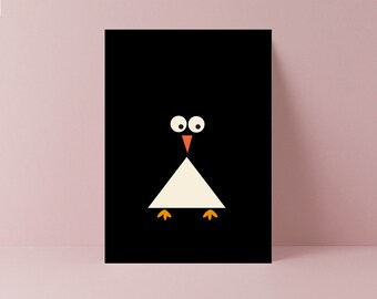 Minimalistic Penguin Card | Penguin Lover | Jungle Card | Penguin Birthday | Cards for her | Cards for him | Anniversary | Kids Birthday