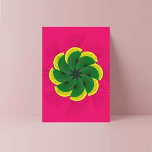Biglietto di auguri geometrico con fiore di drago africano / Stampa africana / Grafica africana / Audace / Tessuto africano / Biglietti vuoti / Biglietti per qualsiasi occasione