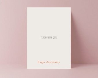 Ich liebe dich Jubiläumskarte | Luxus-Karte | Niedliche einfache Karte | Liebe dich für immer Karte | Ehemann | Frau | Freund | Freundin
