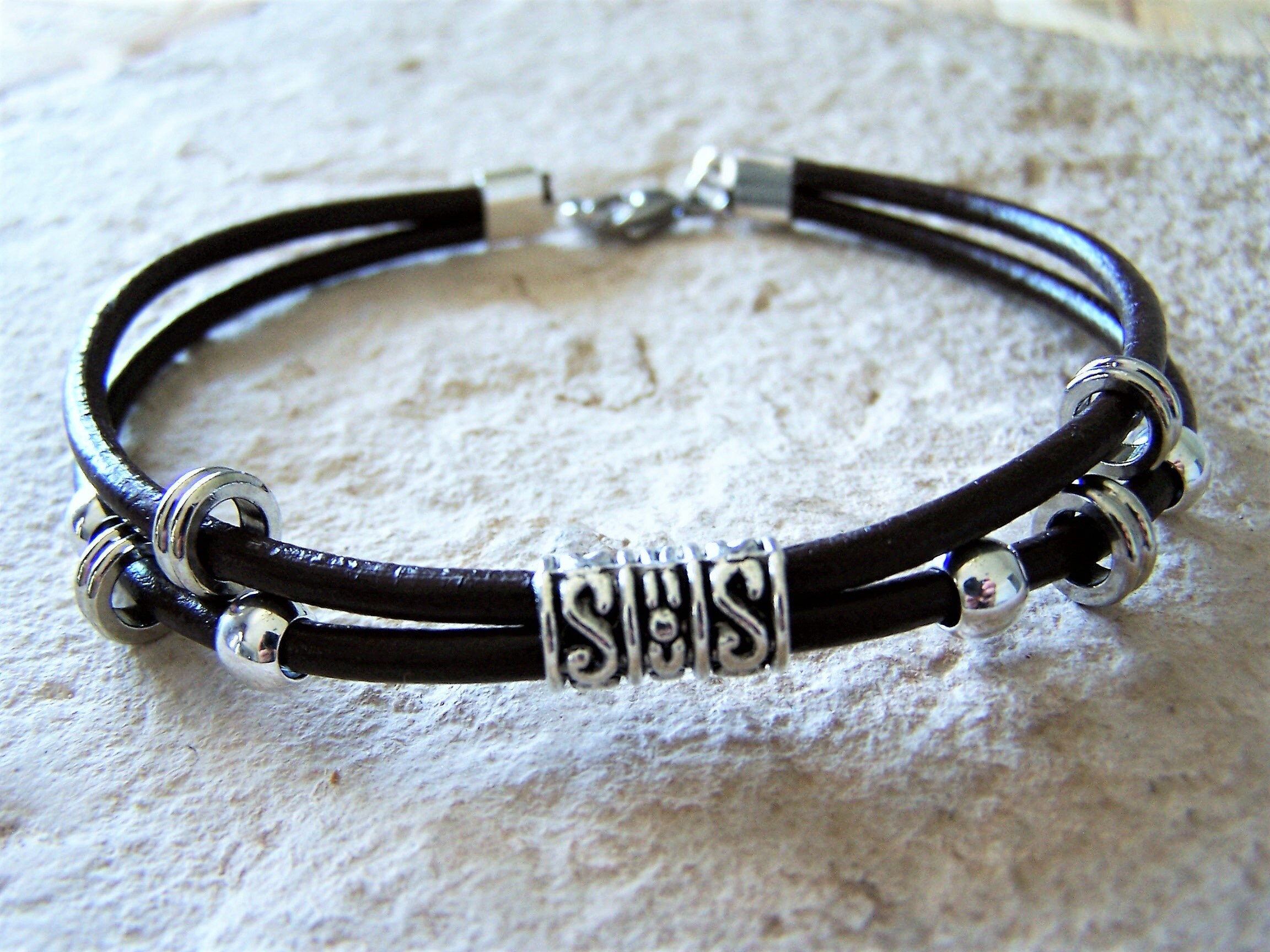 Ankle Bracelet, Leather Anklet, Unisex Anklets, Sizes 6-12 Inchs