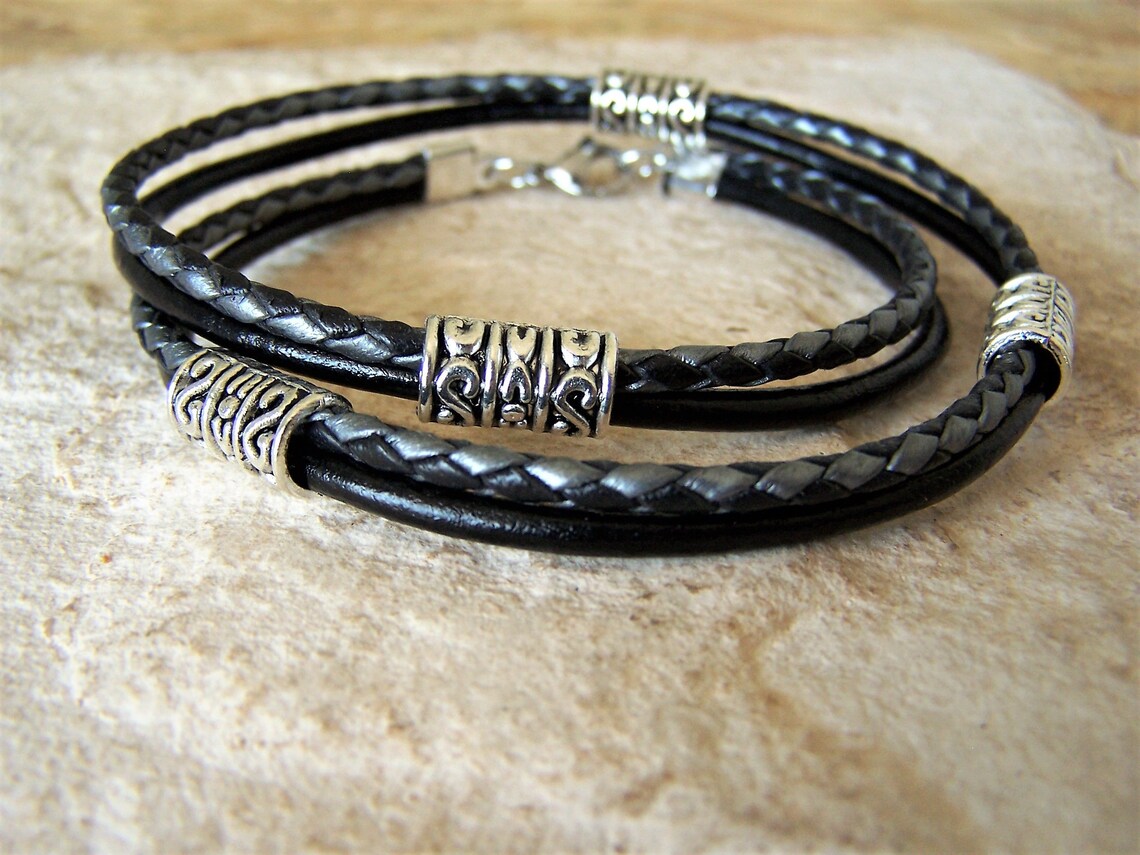 Double Wrap Anklet Leather Ankle Bracelet Petite to Plus - Etsy