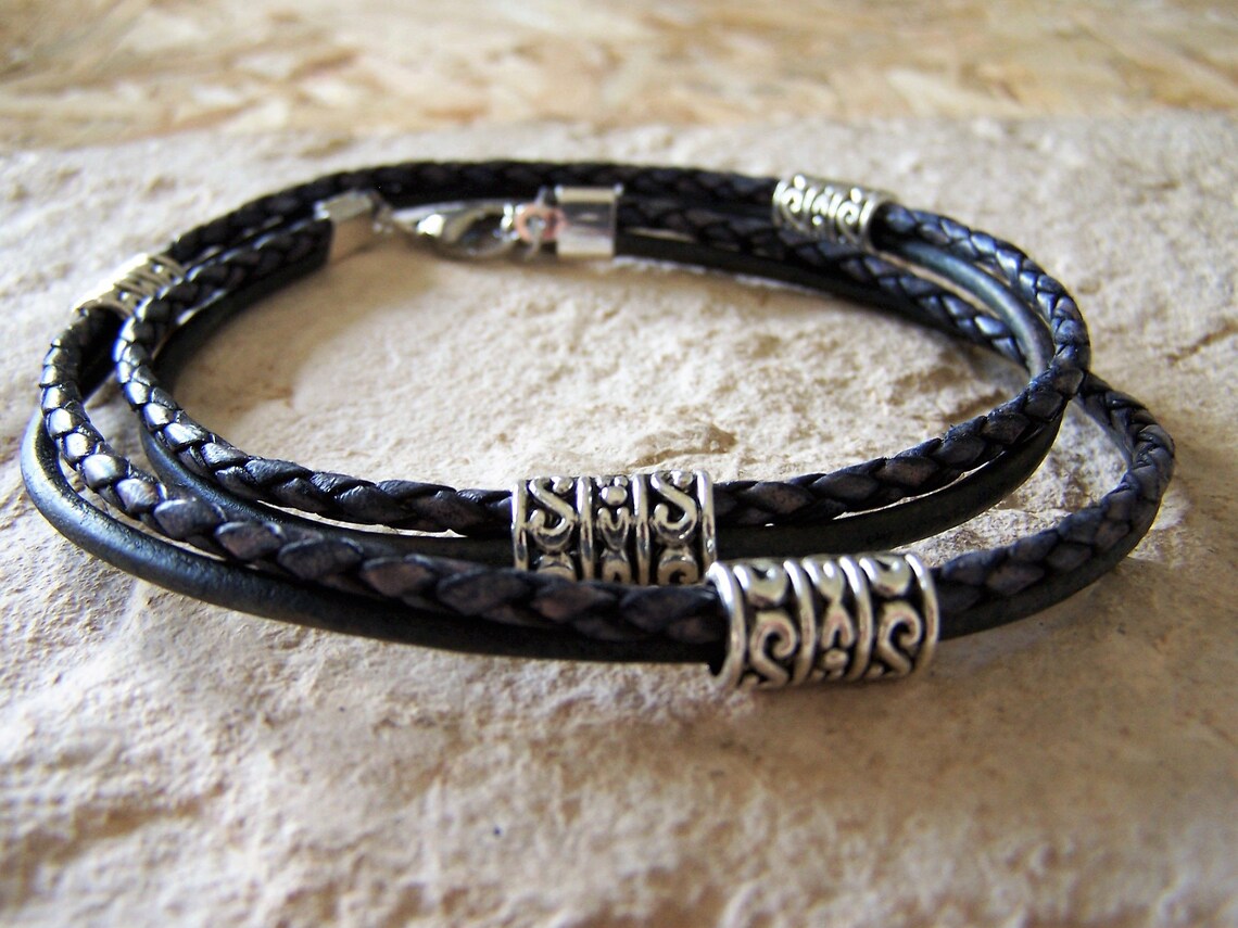 Women Double Wrap Anklet Leather Ankle Bracelet Sizes 712 Etsy Australia