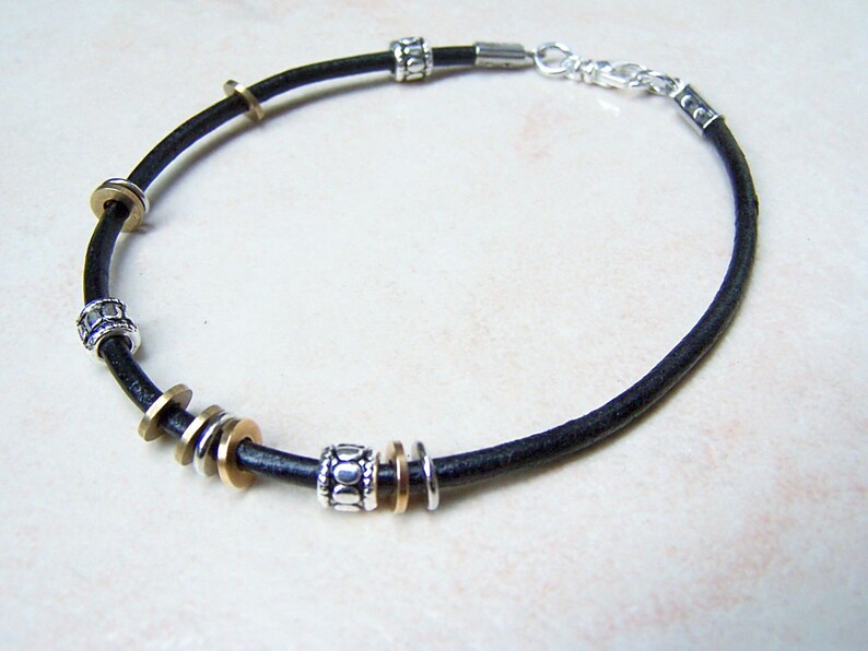 Ankle Bracelet Black or Brown Leather Anklet Single Leather Anklet Size 6-12 Inch Ankle