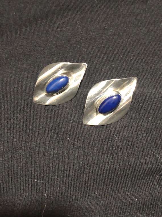 Sterling and Lapis Post Earrings