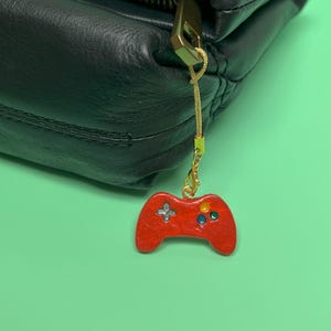 Hand Painted Game Controller Clay Charm, Gamer Gift