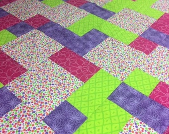 Fun For Girls Bright Handmade Quilt