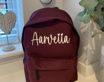 Personalised Rucksack: Junior/Teen School Backpack, Holiday Bag, Travel Bag