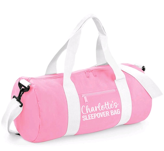 Small Personalised Sleepover Bag Barrell Bag Weekend Bag Kids Bag Sleepover Squad Sleepover Gift Birthday Gift Sleepover Party Etsy