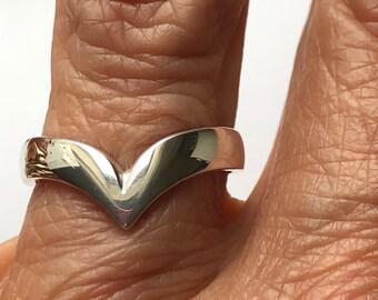 925 Sterlng Slver Wshbone Rng - Etsy UK