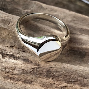 13x11mm oval solid sterling silver signet ring