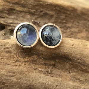 6mm moonstone solid sterling silver stud earrings