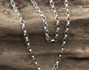 No Solid sterling silver diamond cut oval belcher chain