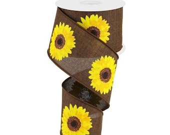 2.5in Bold Sunflower Ribbon: Dark Brown (10 Yards)