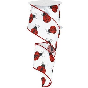 2.5in White Satin Ladybug Ribbon (10 Yards) - Etsy