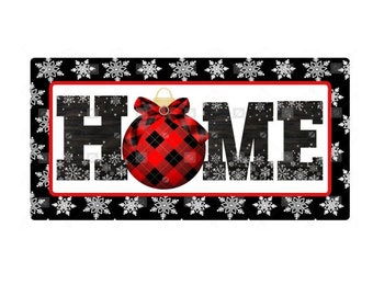 Wreath Enhancement Home Buffalo Plaid Christmas Sign