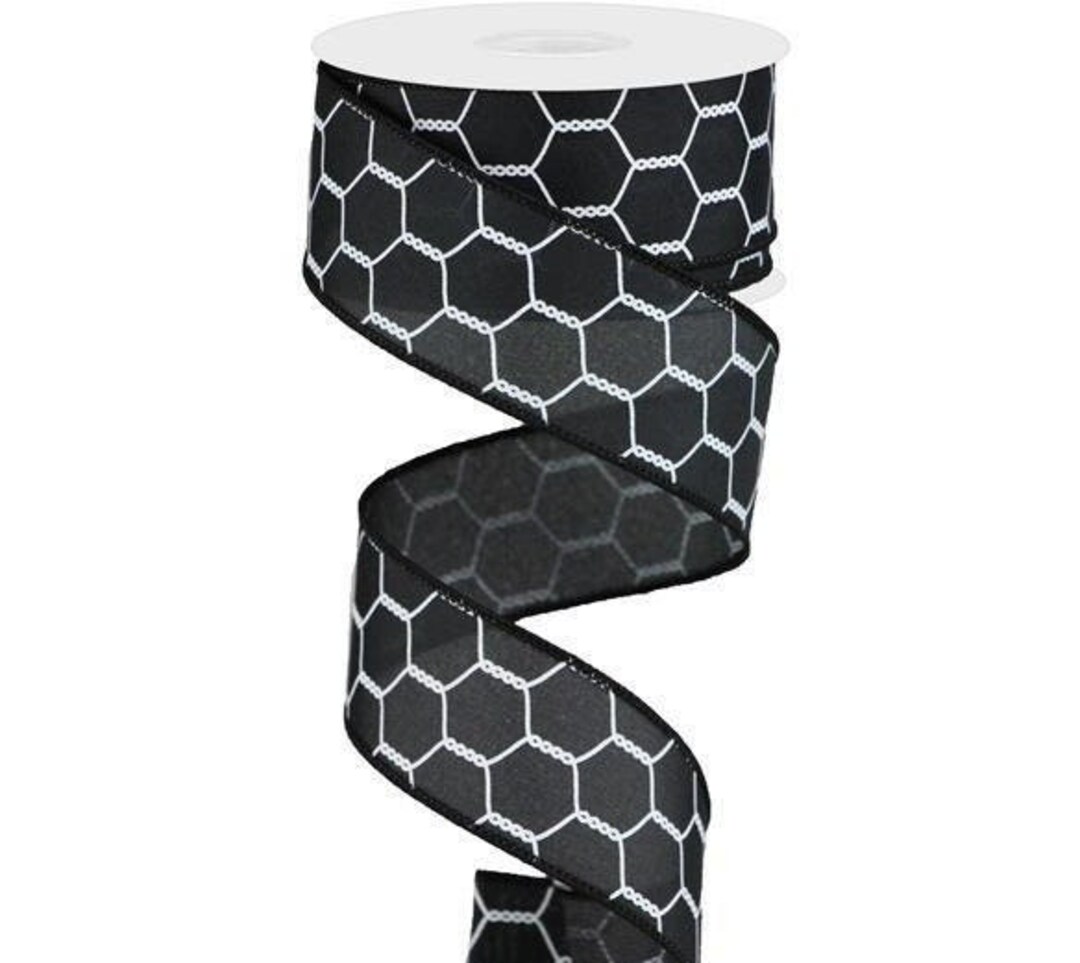 1.5in Chicken Wire Ribbon: Black & White 10 Yards - Etsy