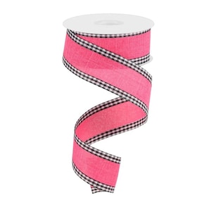 Offray 7/8 x 9' Striped Hot Pink & Lime Grosgrain Ribbon