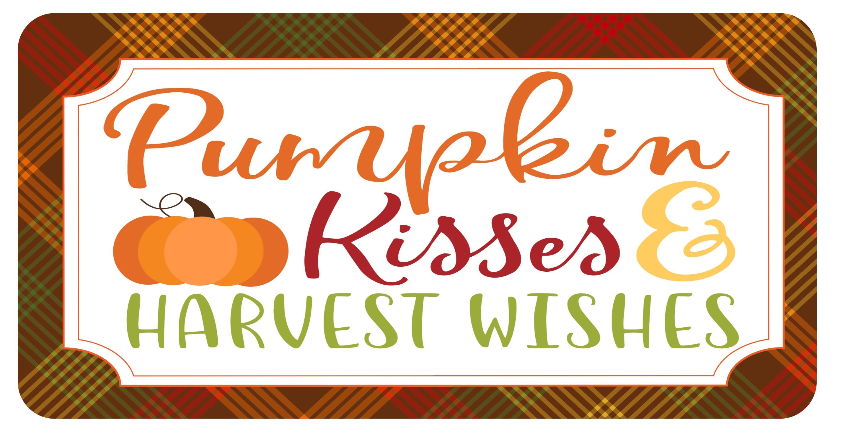 Pumpkin Kisses and Harvest Wishes Fall Sign Wreath Etsy