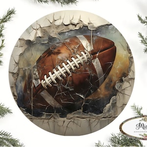 Cracked Wall Football Sign - Wreath Enhancement