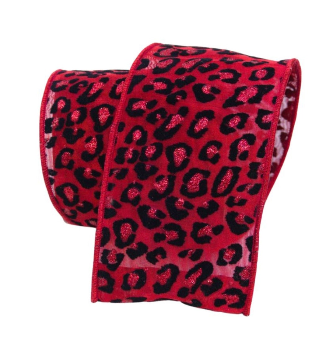 2.5in Metallic Cheetah Ribbon: Red (10 Yards) - Etsy