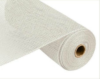 10in Poly Burlap Mesh: White