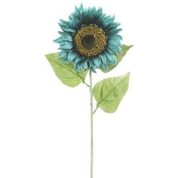 33in Sunflower Stem: Light Teal