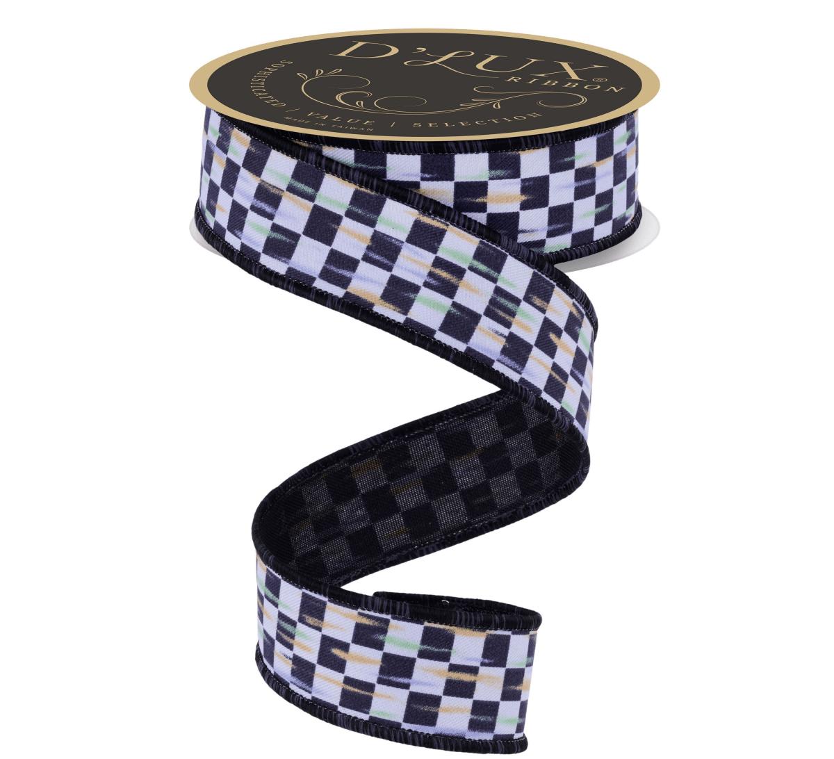 1.5in Mini Antique Checked Ribbon: Black (10 Yards) - Etsy