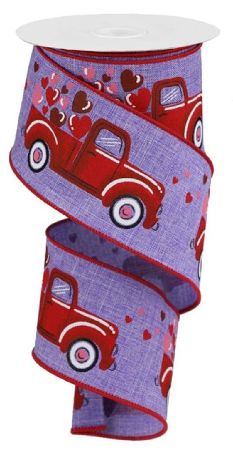 2.5 Truck Hearts Royal Ribbon 10 Yards Lavender