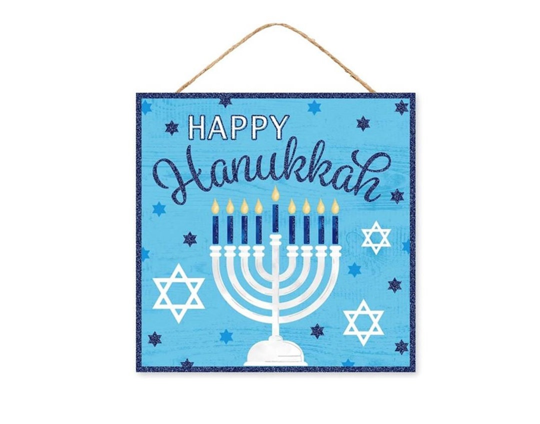 10in Wood Sign Happy Hanukkah Etsy