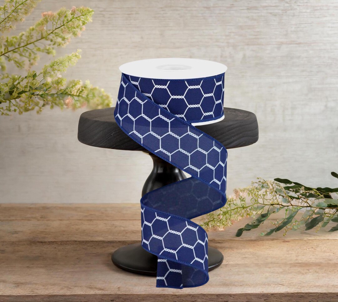 1.5in Chicken Wire Ribbon: Navy Blue (10 Yards) - Etsy