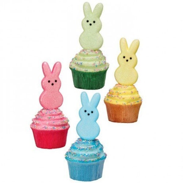 8.5in Styro Glittered Bunny Peep Cupcake