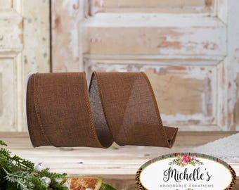 2.5in Everyday Linen Ribbon: Chocolate Brown (10 Yards)
