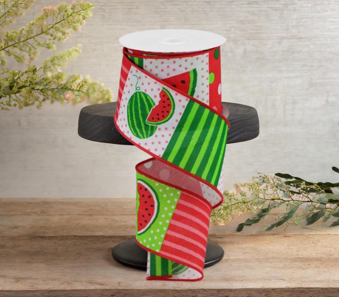 Watermelon Block Set 2.5in Watermelon Block Royal Ribbon: White (10 Yards) - Etsy