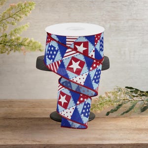 Cinta real patriótica de patchwork de 2,5 pulgadas: azul claro (10 yardas)