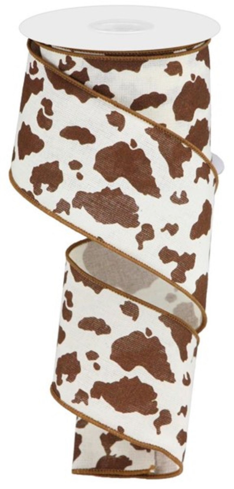 Brown /& White 2.5 Cowhide Print Ribbon 10 Yards