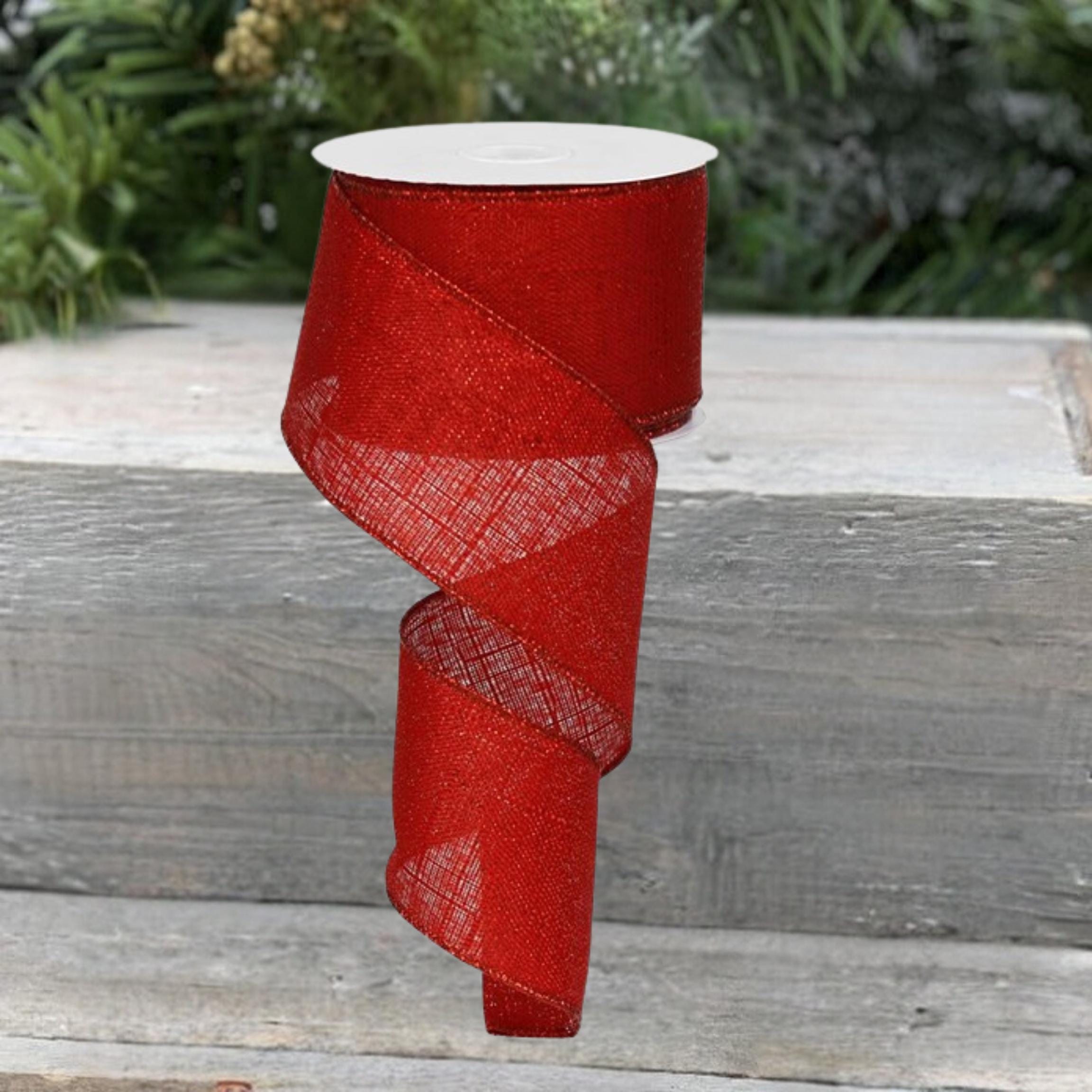 2.5in Metallic Royal Canvas Ribbon: Red (10 Yards) - Etsy