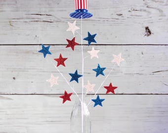 28in Patriotic Uncle Sam Hat Stars Spray