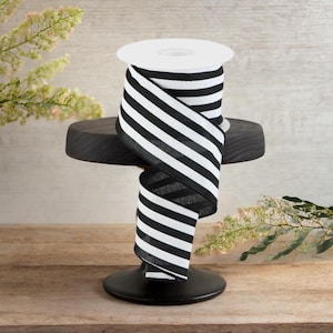 2.5in Vertical Stripe Ribbon: Black (10 Yard)