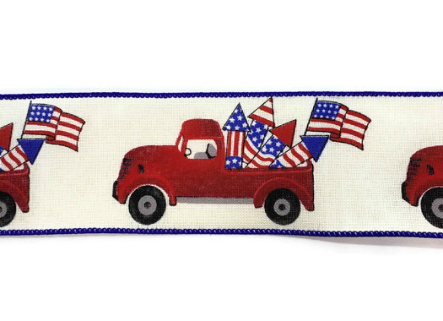 2.5 Firework Red Truck Ribbon: Ivory 10 Yards | Etsy