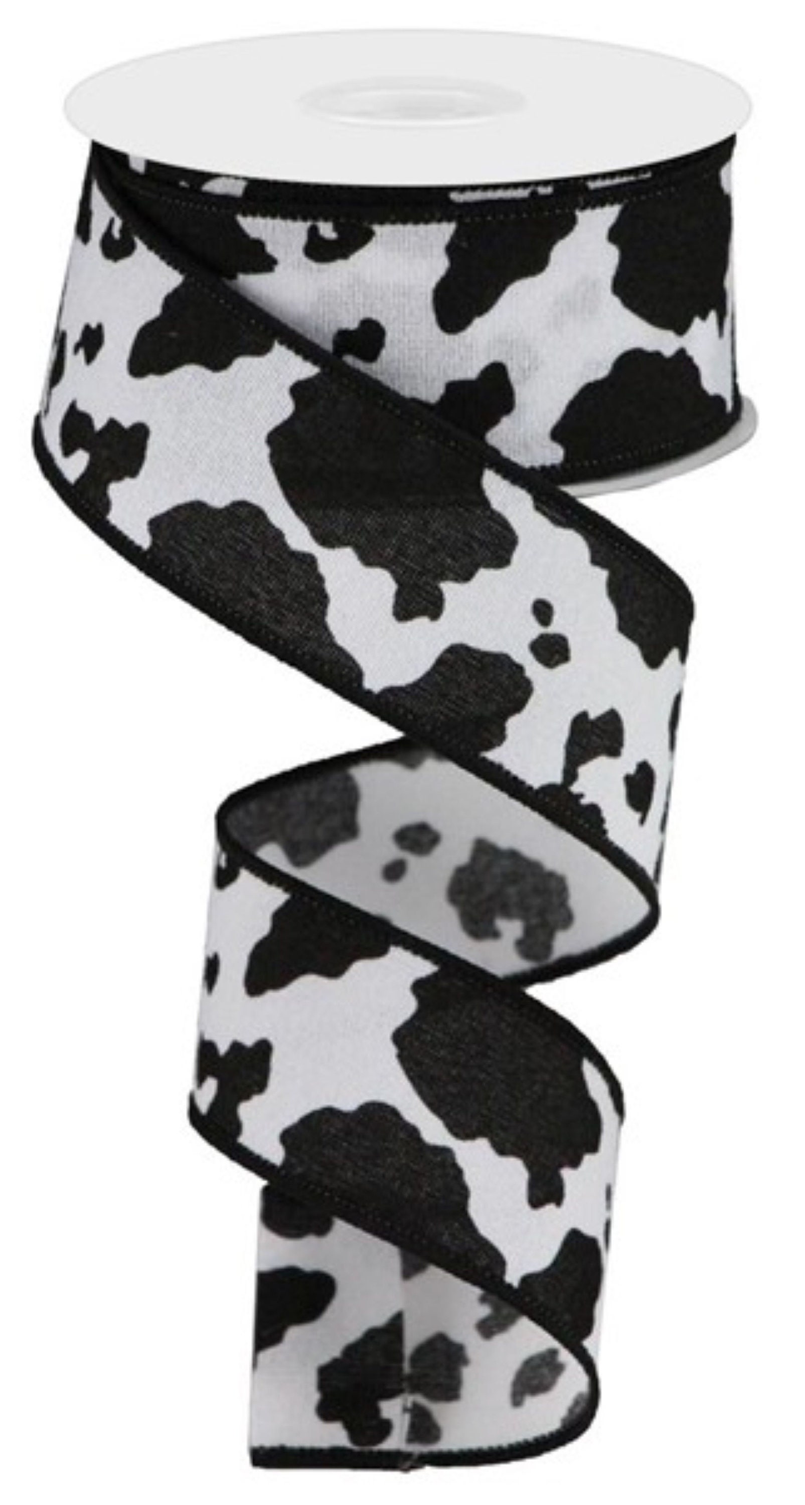 Cow Print, 1.5 Width Christmas Ribbon, Black and White Cow Print Ribbon,  Summer Cow Print Ribbon, Farm Cow Print Ribbon