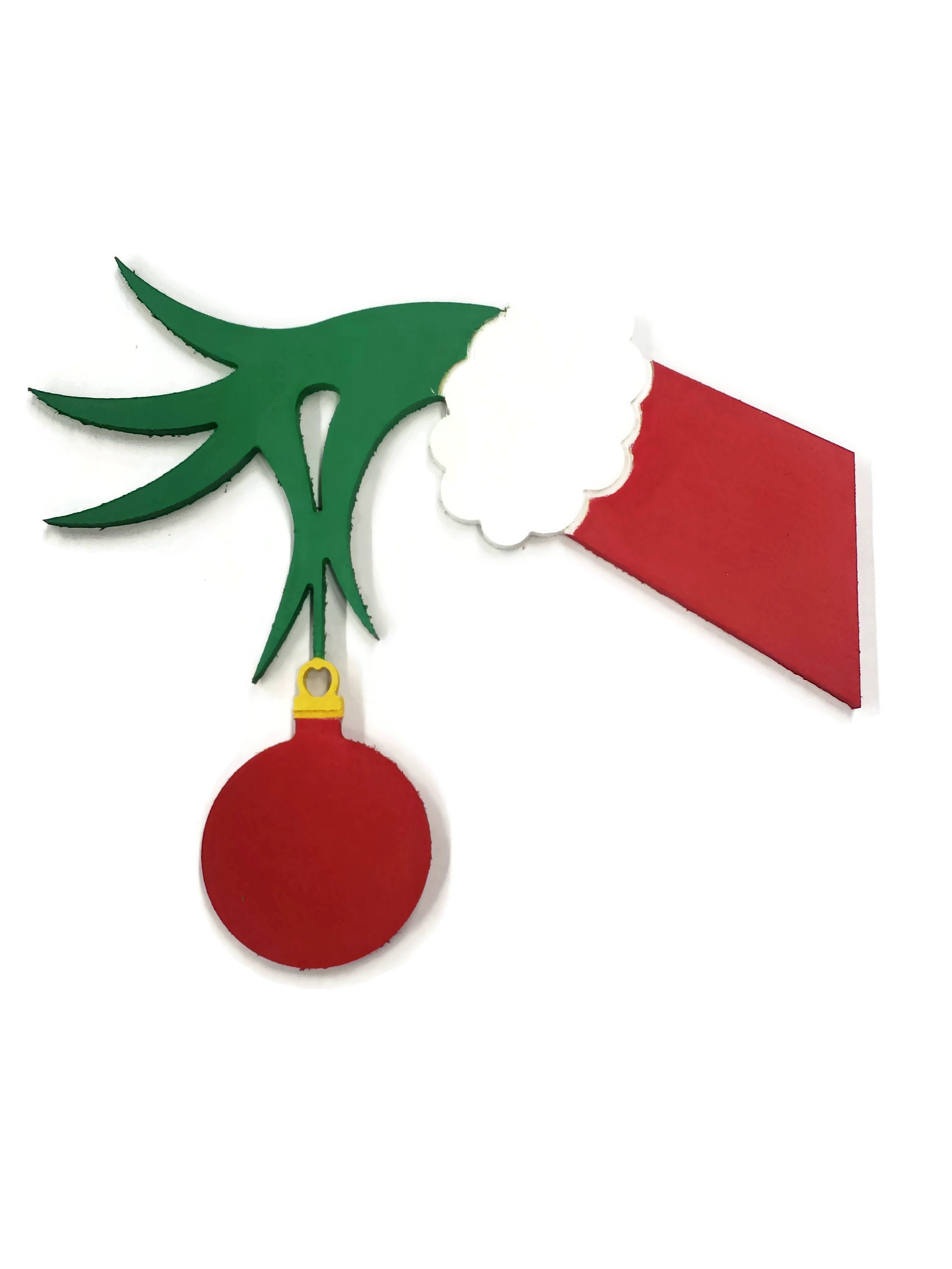 Christmas Hand and Ornament Cutout Finished MDF Wood Etsy.