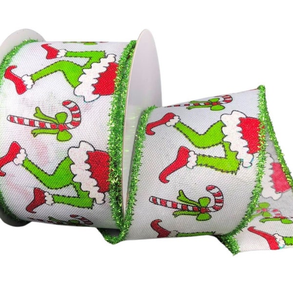Grinch Wired Ribbon - Etsy